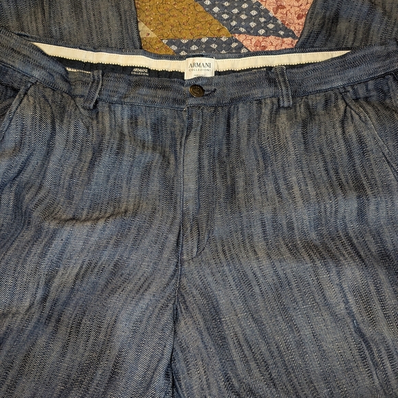 Giorgio Armani Men's Navy Striped Casual Dress Pants - Picture 6 of 14